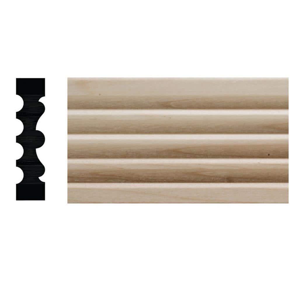1123D 1/2 in. x 2-1/8 in. x 6 in. Hardwood White Unfinished Reversible Fluted Victorian Casing Moulding Sample price history on PriceWatchPro