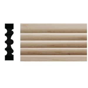 1123D 1/2 in. x 2-1/8 in. x 6 in. Hardwood White Unfinished Reversible Fluted Victorian Casing Moulding Sample