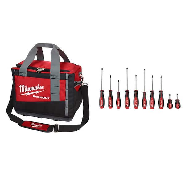 15 in. PACKOUT Tool Bag/Tote with Screwdriver Set (11-Piece)