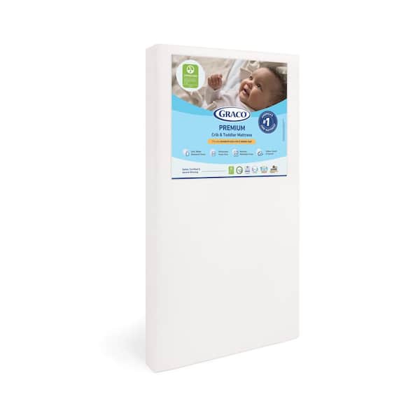 Premium White Foam Crib and Toddler Mattress