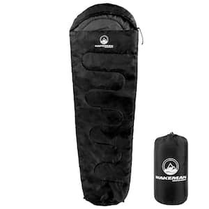 Mummy Sleeping Bag 83 in. L x 28 in. W, Water-Resistant Adult Cold Weather Sleeping Bag Rated to 10°F (Black)
