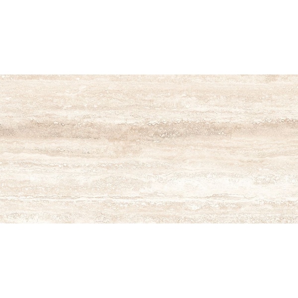Kaia Zephia White 12 in. x 24 in. Stone Look Matte Porcelain Wall and Floor Tile (9.69 sq. ft./ Case)