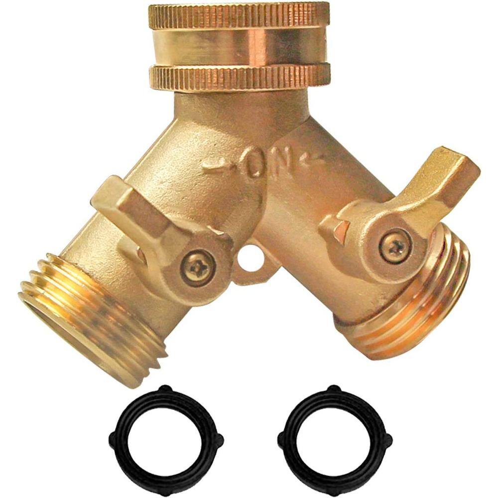 Brass Garden Hose Diverter (2Way), Solid Brass Hose Y Diverter 2