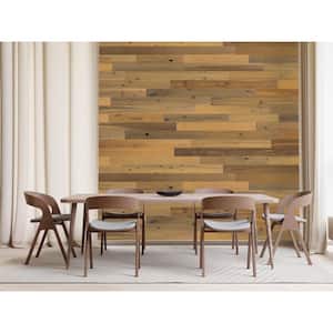 1/8 in. x 5 in. x 12-42 in. Peel and Stick Tan Wooden Decorative Wall Paneling (20 sq. ft./Box)