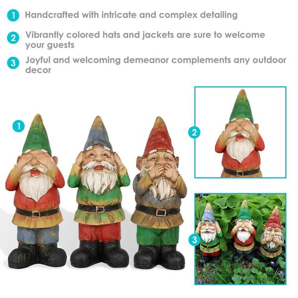 Sunnydaze Hear No Evil Speak No Evil See No Evil 3-Wise Garden 