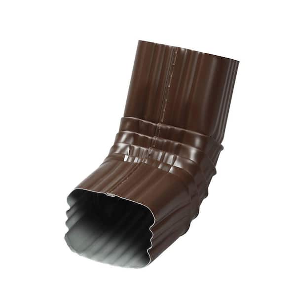Amerimax Home Products 2 in. x 3 in. Musket Brown Aluminum Downspout A-Elbow