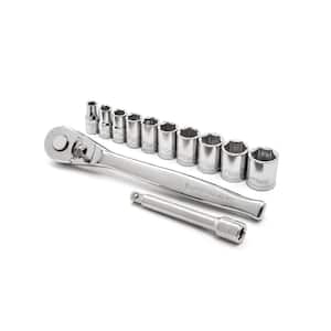 1/4 in. Drive Metric Ratchet and Socket Set with Storage Case (12-Pieces)