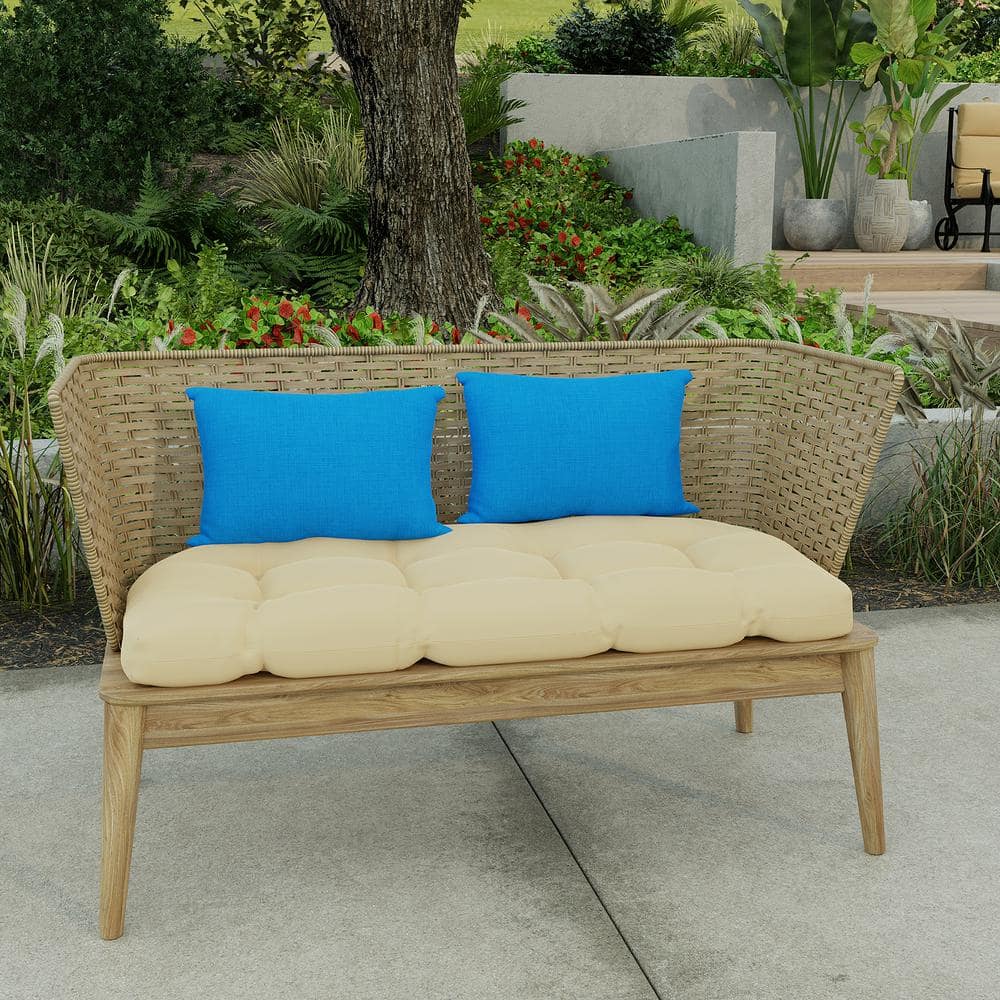 Celosia Princess Blue Rectangular Outdoor Lumbar Pillow Set