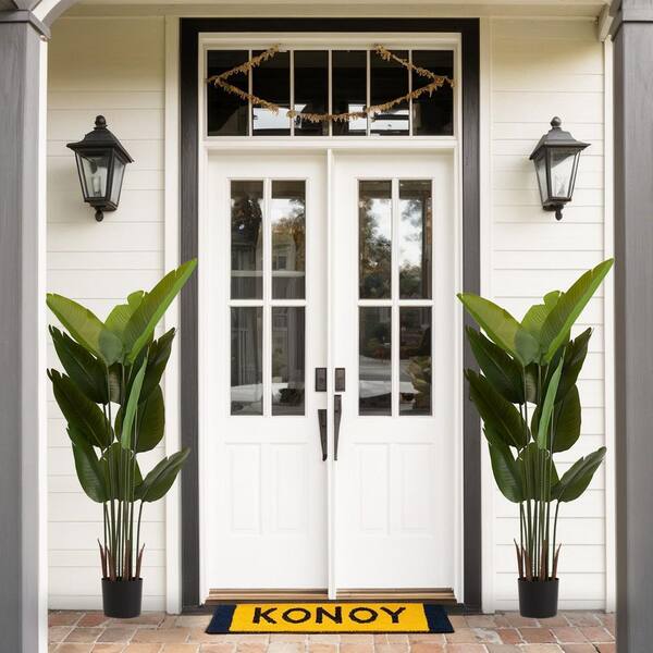 Vsmile 63 in. Artificial Green Plant Banana Tree Leaf Maculata Palm Tree Faux Leaf, Indoor/Outdoor Home Office Decor 2-Pieces