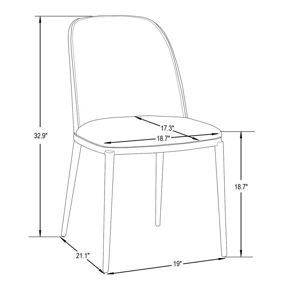 Beige Upholstered Metal Frame Dining Side Chair Set