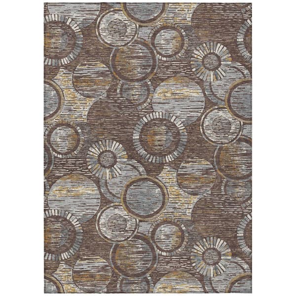 Addison Rugs Chantille Machine Washable Indoor/Outdoor Abstract ACN2206 Fudge 5 ft. x 7 ft. 6 in. Area Rug