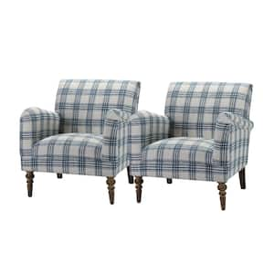 Blue best sale plaid armchair