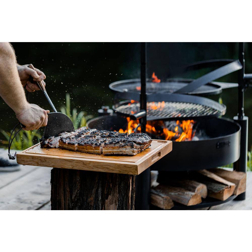 Montana Black Steel Wood-Burning Fire Pit with Adjustable Grate