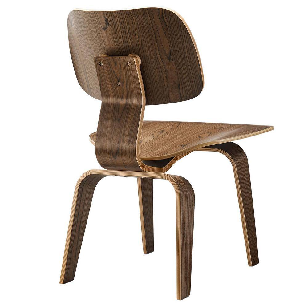 Low Profile Walnut Wood Side Chair with Natural Design