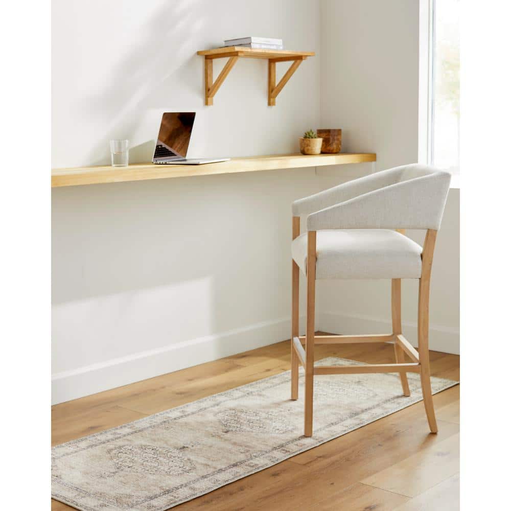 Lila Blush and Beige Stain-Resistant Synthetic Runner Rug 2'7" x 7'3"