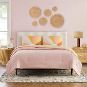 Seize The Day 3-Piece Pink Microfiber Full/Queen Comforter Set