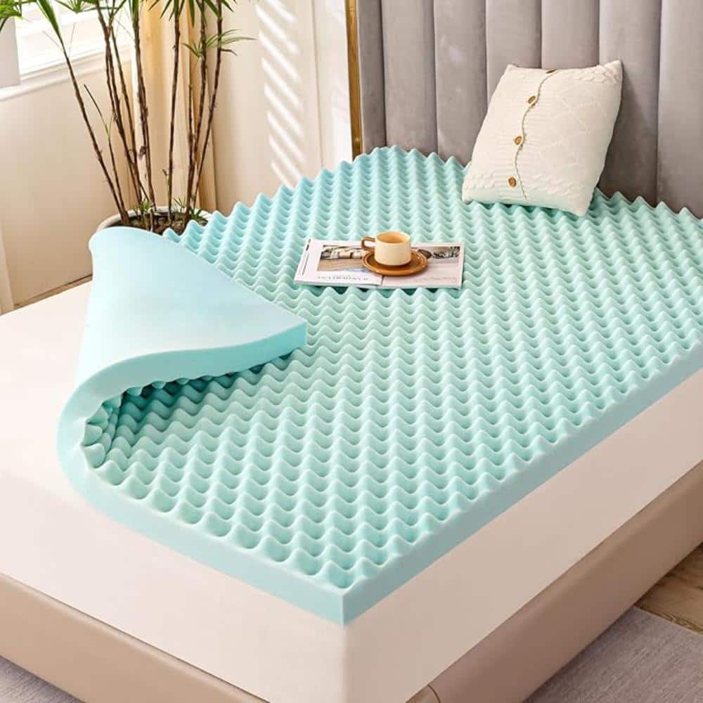 2 Inch Queen Size Gel Memory Foam Mattress Topper,Egg Crate Mattress Topper,Convoluted Bed Topper,CertiPUR‑US Certified price history on PriceWatchPro