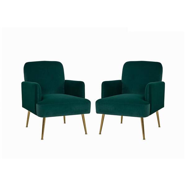 ARTFUL LIVING DESIGN Yaiza Green ArmchairS2 with Metal Legs KNM183GREENS2 The Home Depot