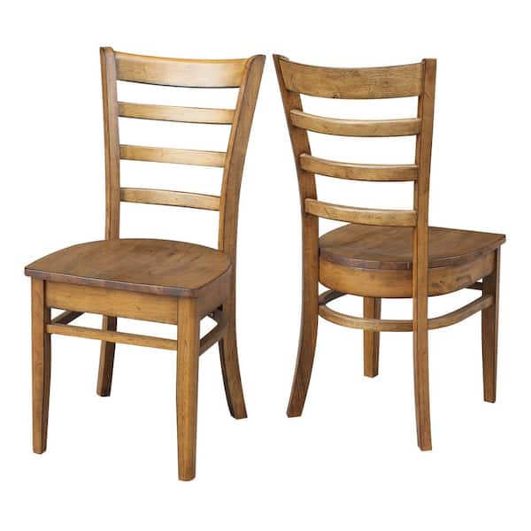 International Concepts Distressed Pecan Emily Chair (Set of 2)