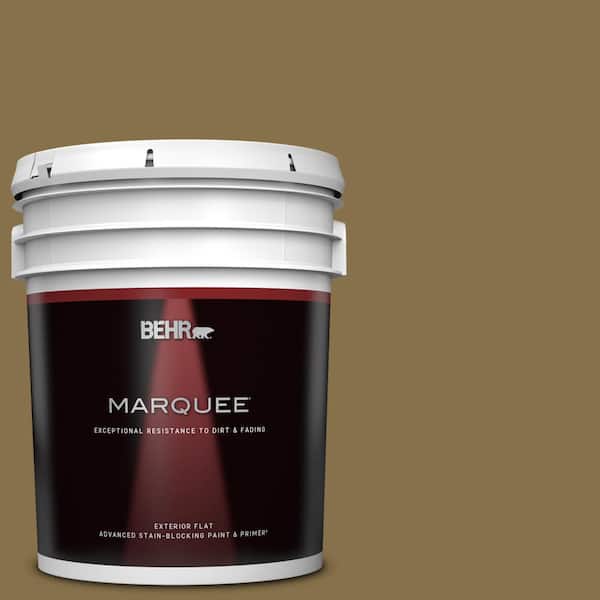 BEHR MARQUEE 5 gal. #S320-7 African Plain Flat Exterior Paint & Primer