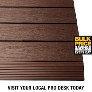 1/6 ft. x 1 ft. Quick Deck Composite Deck Tile Straight Fascia in California Redwood (4-Pieces/Box)