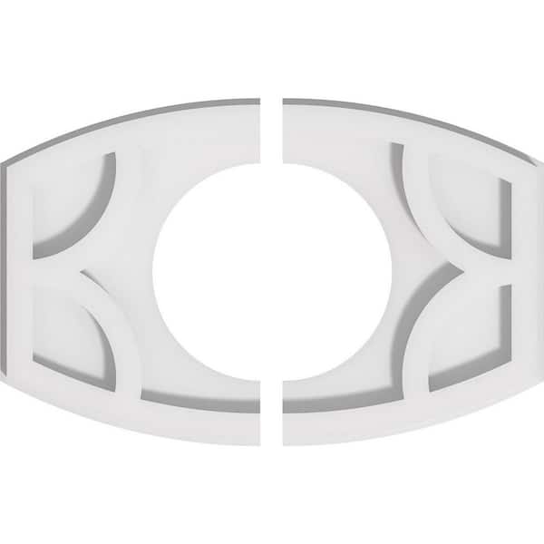 Ekena Millwork 12 in. x 8 in. x 1 in. Kailey Architectural Grade PVC Contemporary Ceiling Medallion (2-Piece)