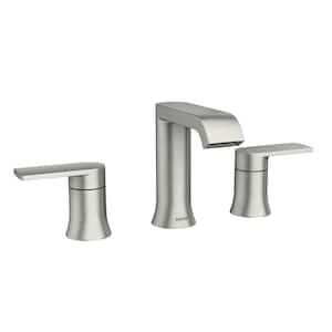 Genta 8in. Widespread Double Handle Bathroom Faucet w/ Drain Kit Included in Spot Resist Brushed Nickel (Valve Included)