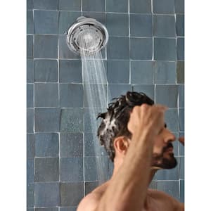 Quattro 4-Spray Patterns with 1.5 GPM 6.5 in. Single Wall Mount Fixed Shower Head in Chrome