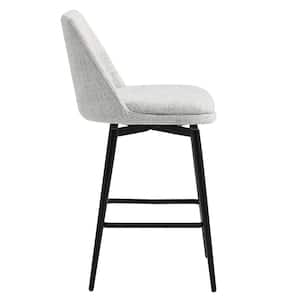 27 in. Cecily White Mulit Color High Back Metal Swivel Counter Stool with Fabric Seat (Set of 3)