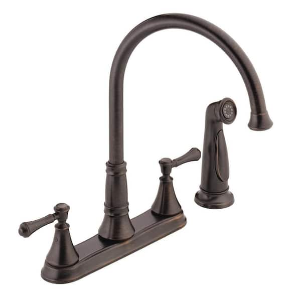 Cassidy 2-Handle Standard Kitchen Faucet with Side Sprayer in Venetian Bronze