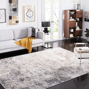 Aston Ivory/Gray 9 ft. x 12 ft. Distressed Abstract Area Rug