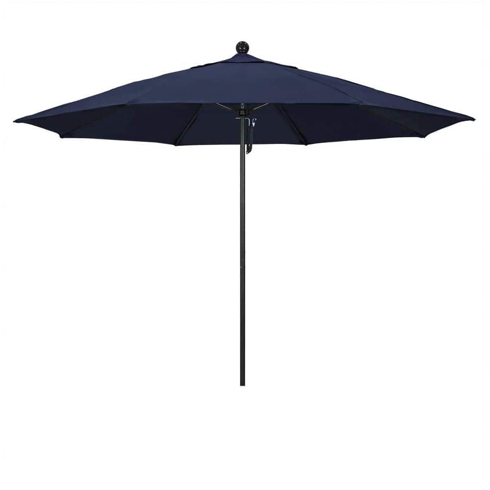 11 ft. Black Aluminum Market Patio Umbrella with Fiberglass Ribs Pulley Lift in Navy Blue Pacifica price history on PriceWatchPro