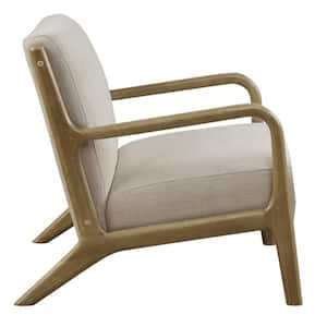 Novak Cream Mid-Century Modern Accent Armchair