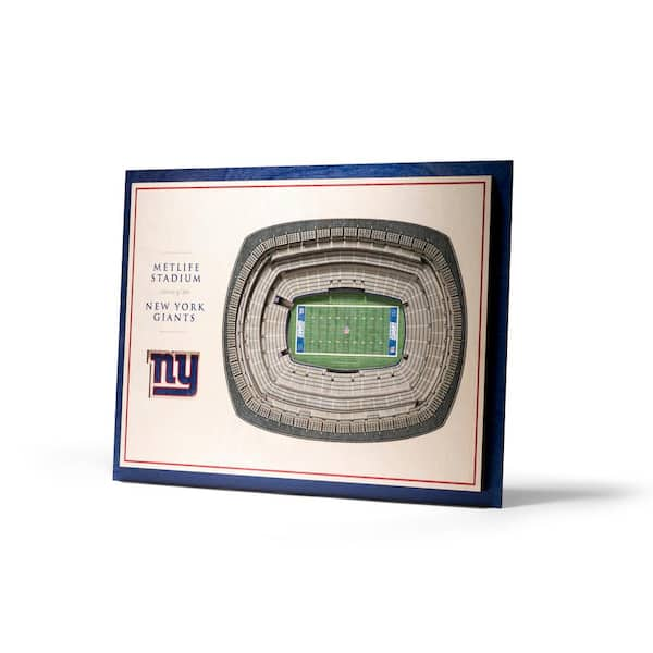 YouTheFan NFL New York Giants 5-Layer Stadiumviews 3D Wooden Wall