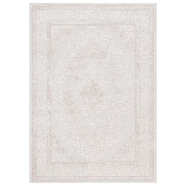 Hanna Taupe/Ivory 9 ft. x 12 ft. Ornate Medallion Area Rug