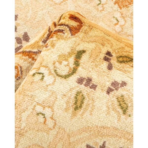 Mogul Ivory 5 ft. x 8 ft. Oriental Wool Indoor Area Rug