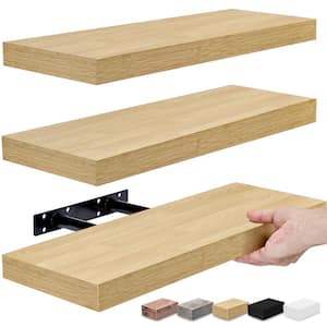 Sorbus Wood Rectangle Shelves, 5.5 in. x 16.25 in. Maple Decorative Wall Shelves for Home Decor and More
