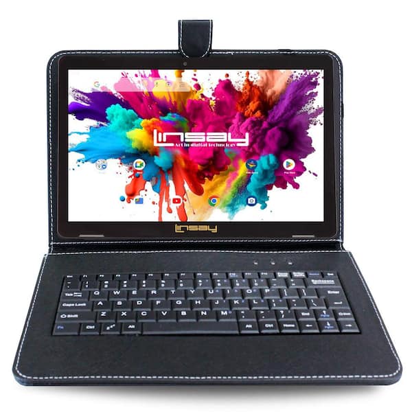 10.1 in. High End Octa Core Tablet 128GB Android 13 with Black Keyboard Case