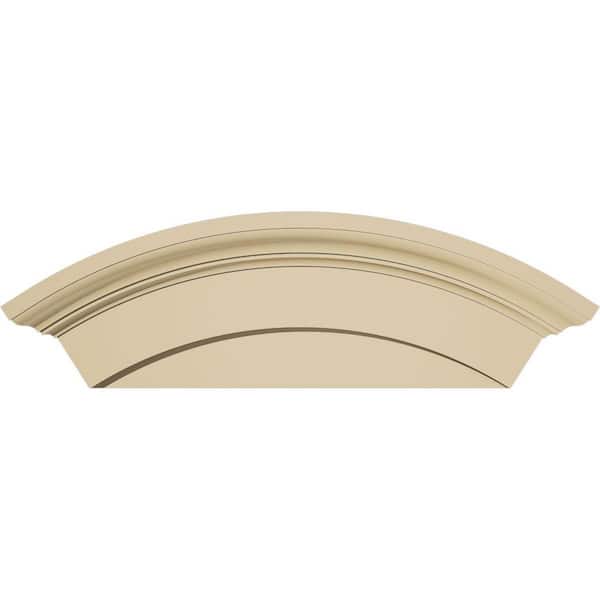 Ekena Millwork 24-in. W x 10-in. H x 2-3/4-in. P Arched Signature Urethane Pediment, Primed Tan