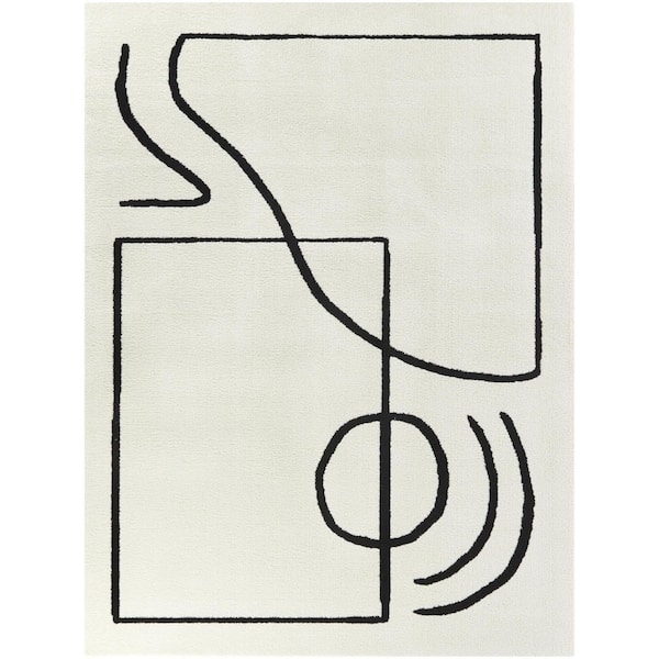 BALTA Augarde White 5 ft. 3 in. x 7 ft. Abstract Area Rug