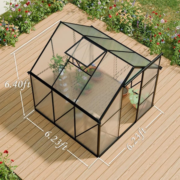 Mondawe 96 in. W x 96 in. D x 90 in. H Polycarbonate Black Double