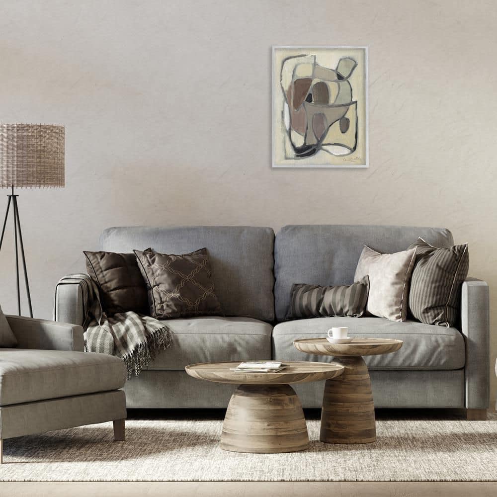 Rustic Curved Shapes Abstract by Lanie Loreth Gray Framed Abstract Giclee Art Print 20 in. x 16 in. price history on PriceWatchPro