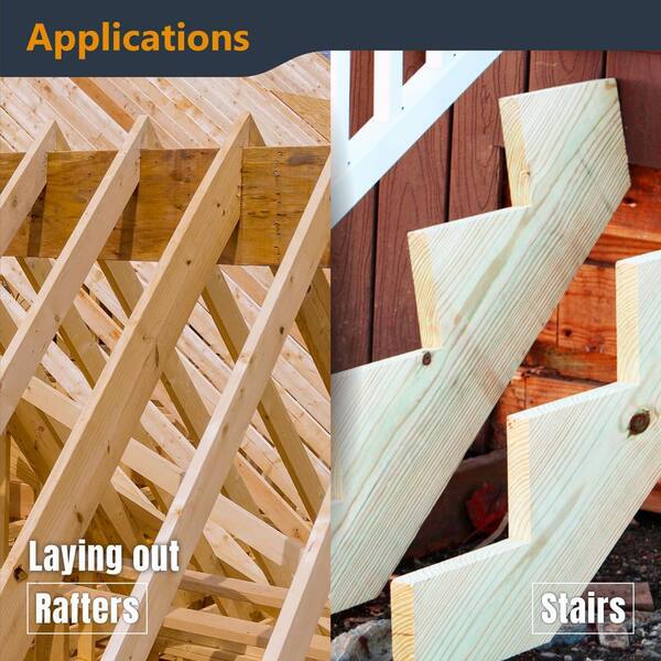 POWERTEC Carpenter Square Set, 16 x 24 in. Framing Square w/Rafter