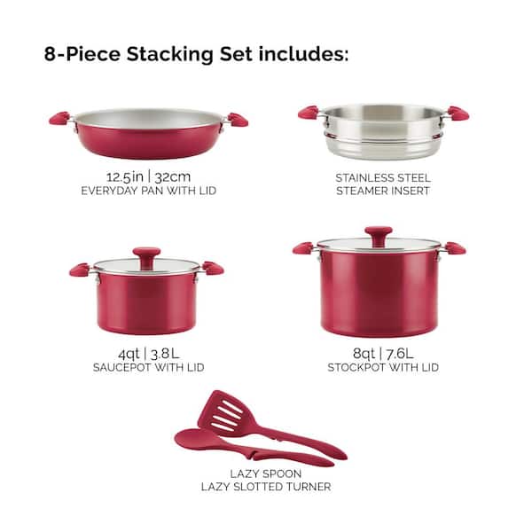  Rachael Ray Create Delicious Stock Pot/Stockpot with Lid - 12  Quart, Red: Home & Kitchen