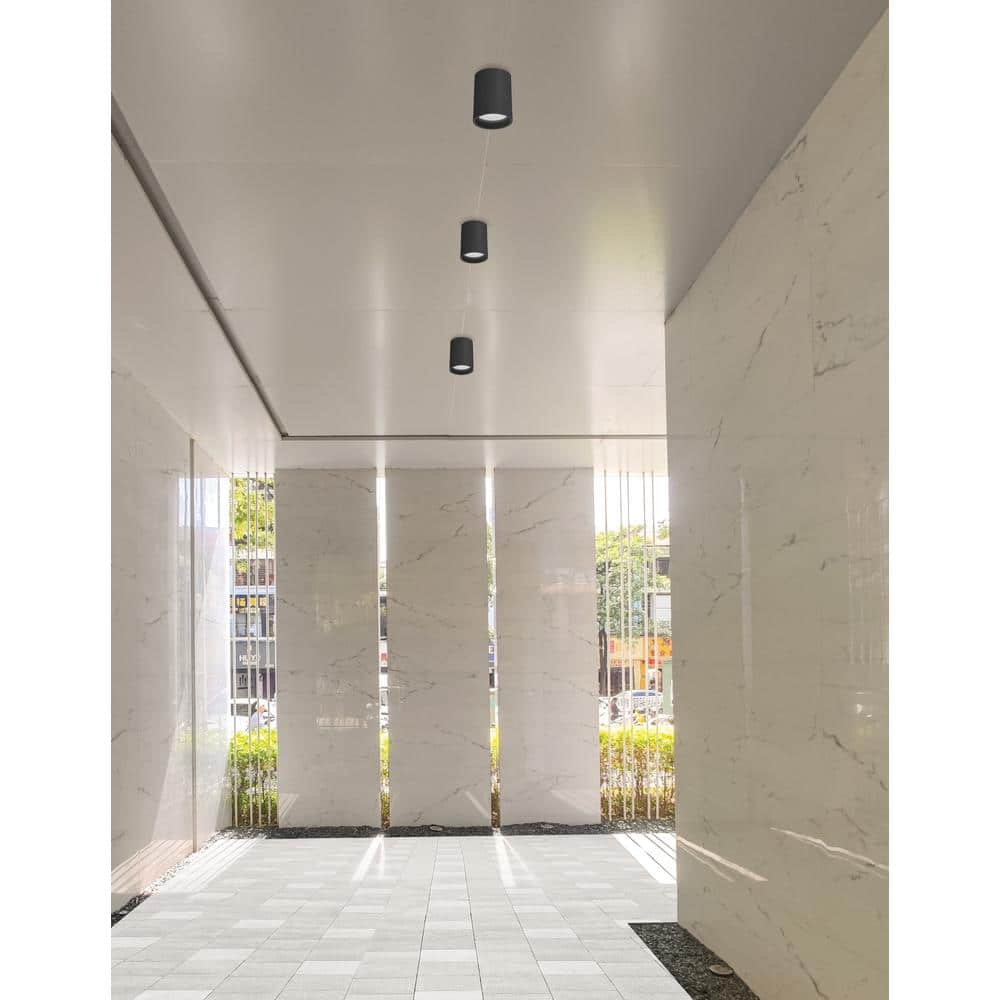 Echo Matte Black 5'' Modern LED Drum Ceiling Light