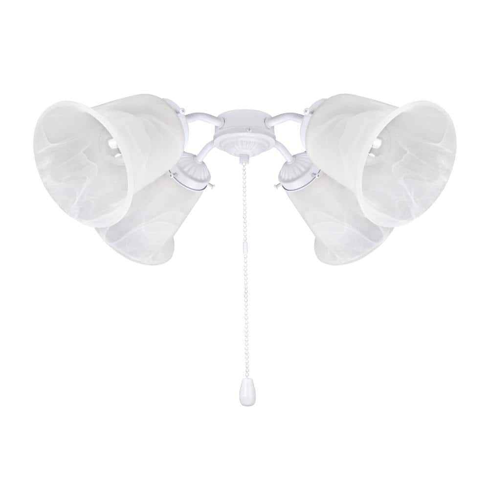 White Steel 12'' 4-Light Ceiling Fan Fitter Kit