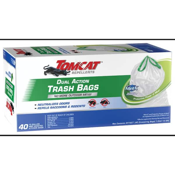 Tomcat 13 Gal. Repellent Dual Action Trash Bags (Count of 40)