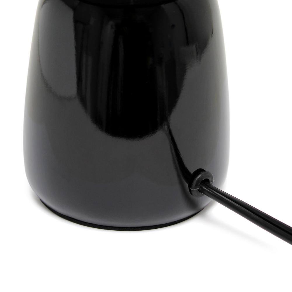 10.04" Black Ceramic Nightstand Lamp with Barrel Shade