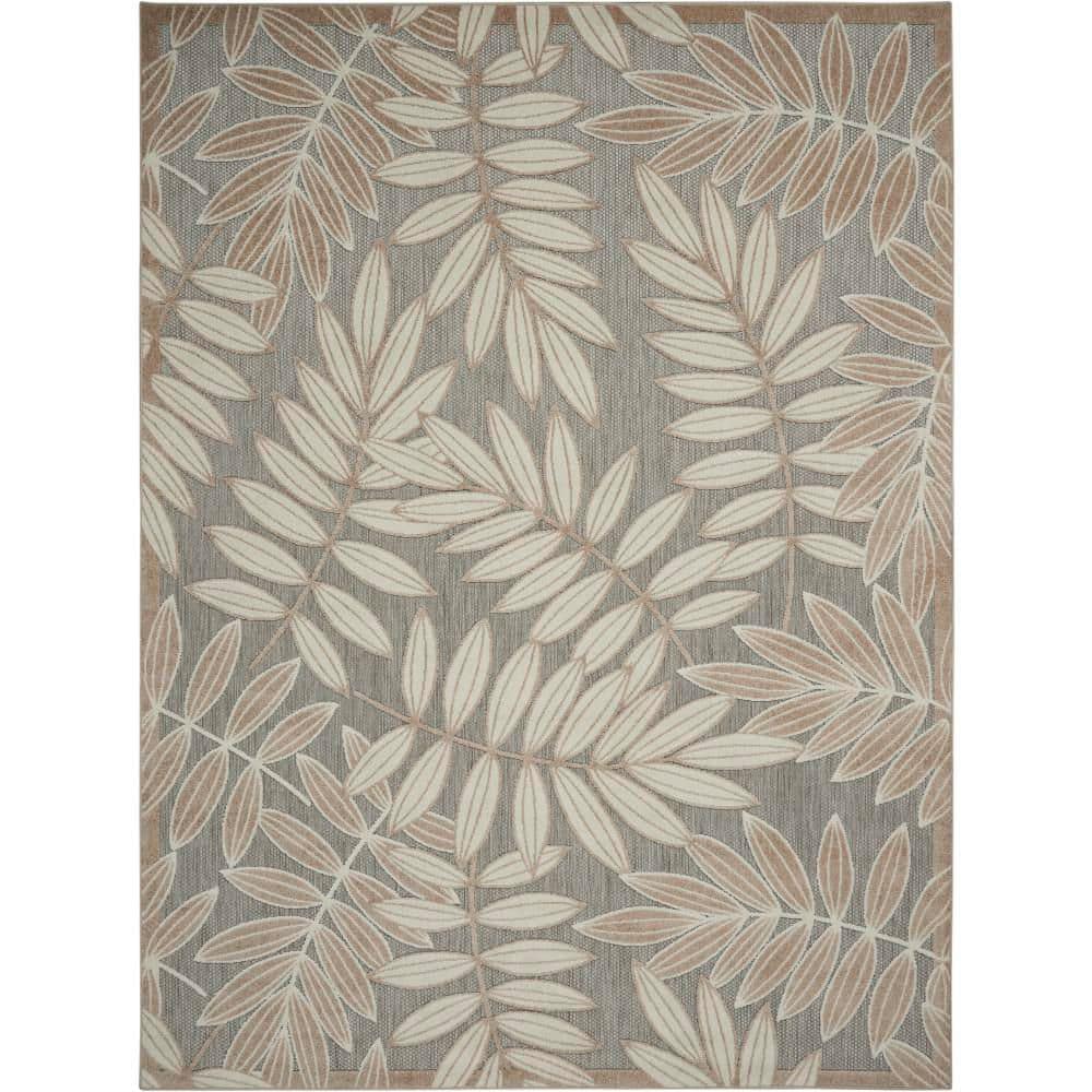 UPC 099446768957 product image for Aloha Natural 6 ft. x 9 ft. Floral Modern Indoor/Outdoor Patio Area Rug | upcitemdb.com
