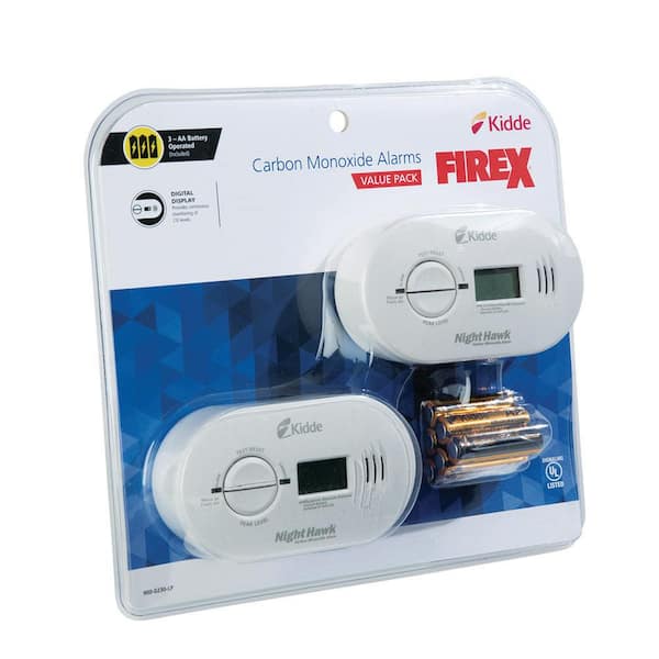 Kidde CO2 Carbon Monoxide Alarm Detector Digital Portable 2-Pack w/Batteries 